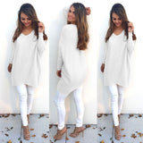 V-neck long sleeve thin sweater