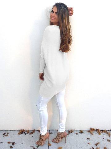 V-neck long sleeve thin sweater